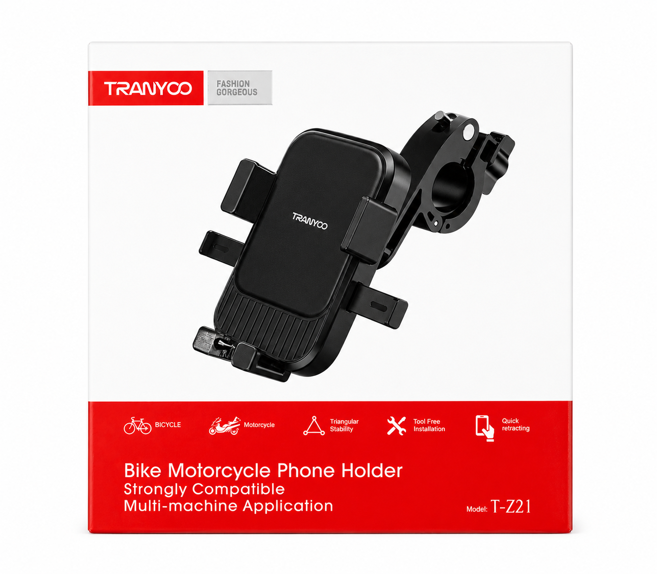 پایه نگهدارنده گوشی دوچرخه و موتورسیکلت ترانیو مدل TRANYOO T-Z21